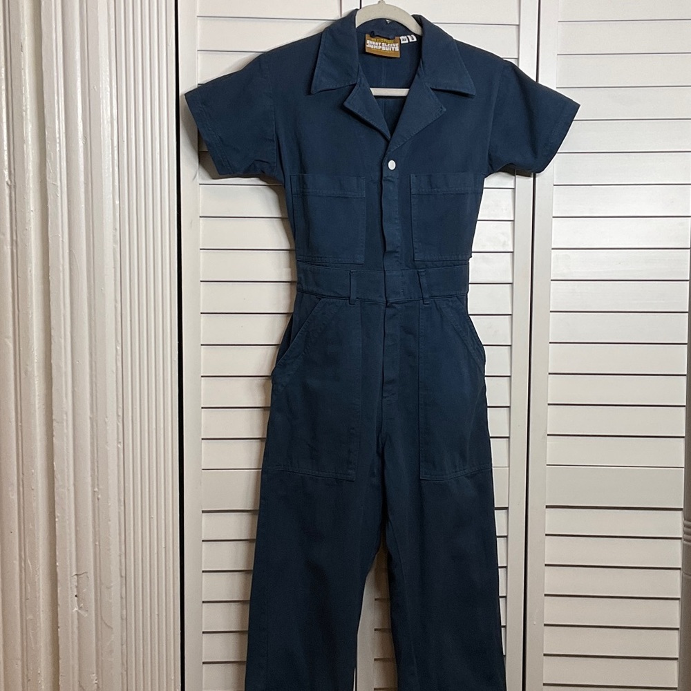 Big Bud Press Navy Short Sleeve Jumpsuit